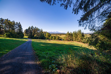 Fototapeta na wymiar empty countryside life landscape in late autumn