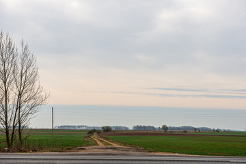 Fototapeta premium empty countryside life landscape in late autumn