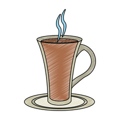 Chocolate milk glass cup scribble