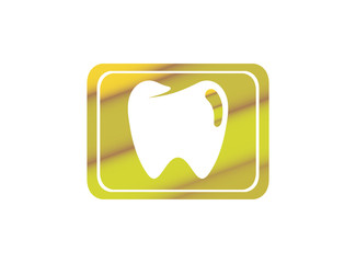 Teeth care symbol in the rectangle shape for dentist clinic logo design illustration