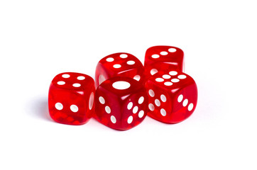 game cubes dice on white background isolation