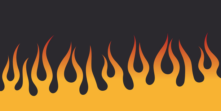 Vector yellow red flames on a dark gray background