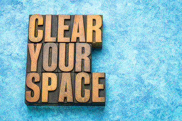 clear your space word abstract