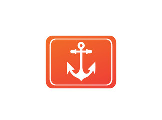 Anchor for boat and yacht logo design illustration in the shape icon