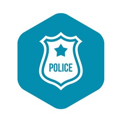 Police badge icon in simple style on a white background vector illustration