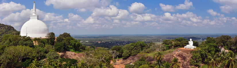 Fototapeta na wymiar Sri Lanka Mihintale buddhist site panoramic view