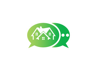Architecture for home and houses for logo design illustration, property icon in a chat symbol