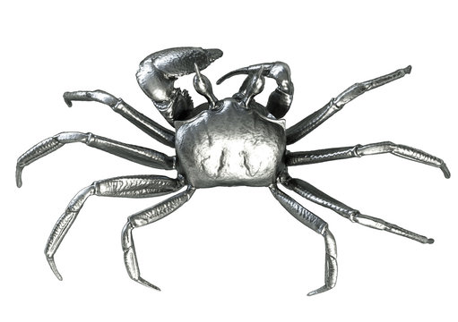 3D render of Metalic Crab top view isolated on white