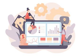 Business success. Flat cartoon style. Vector illustration