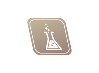 Beaker Lab flask with chemical substance inside make Bubbles for logo design