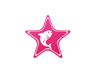 tona blue fish in symbol design illustration, tuna marine life icon in the shape