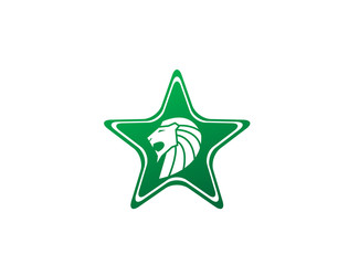 Lion head open mouth  and roaring for logo design illustration, animal king in the shape icon