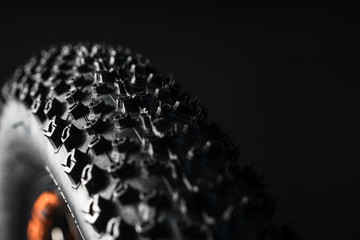 mountain bike tire. bicycle wheel.