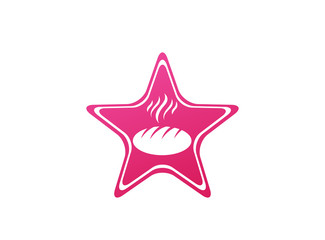 Obraz premium Creative hot Bread in the shape for logo design illustration