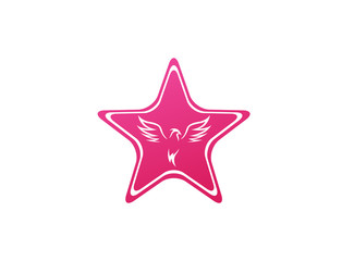 Obraz premium Phoenix flying bird and eagle open wings Logo Design illustration in the shape