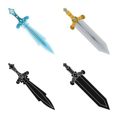 Isolated object of game  and armor  symbol. Set of game  and blade  stock symbol for web.