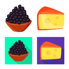 Isolated object of taste and product symbol. Collection of taste and cooking stock symbol for web.