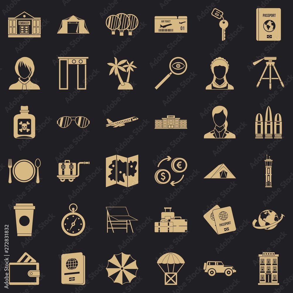 Poster certification icons set. simple set of 36 certification vector icons for web for any design