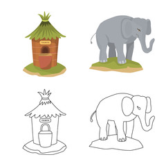 Isolated object of nature  and fun  icon. Set of nature  and entertainment vector icon for stock.