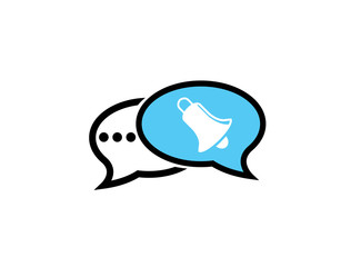 Bell ring for logo design illustration in chat icon
