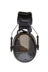 Fototapeta premium Protective headphones on white background. Safety equipment. Headphones for noise reduction.