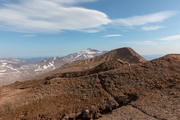 aerial view of volcano, kamchatka