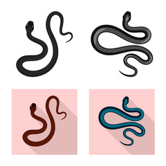 Fototapeta premium Isolated object of mammal and danger symbol. Collection of mammal and medicine stock vector illustration.