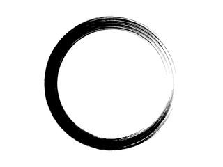 Grunge circle made of black paint.Grunge black paint frame.
