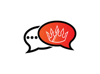 Golden crown for logo design illustration, luxury symbol in chat icon