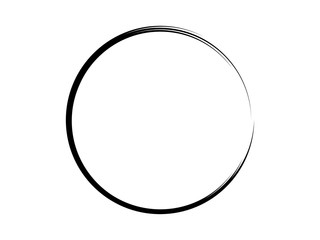 Grunge circle made of black paint.Thin circle made of black ink.Grunge oval shape.Black oval frame.