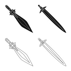 Isolated object of game  and armor  icon. Set of game  and blade  stock symbol for web.