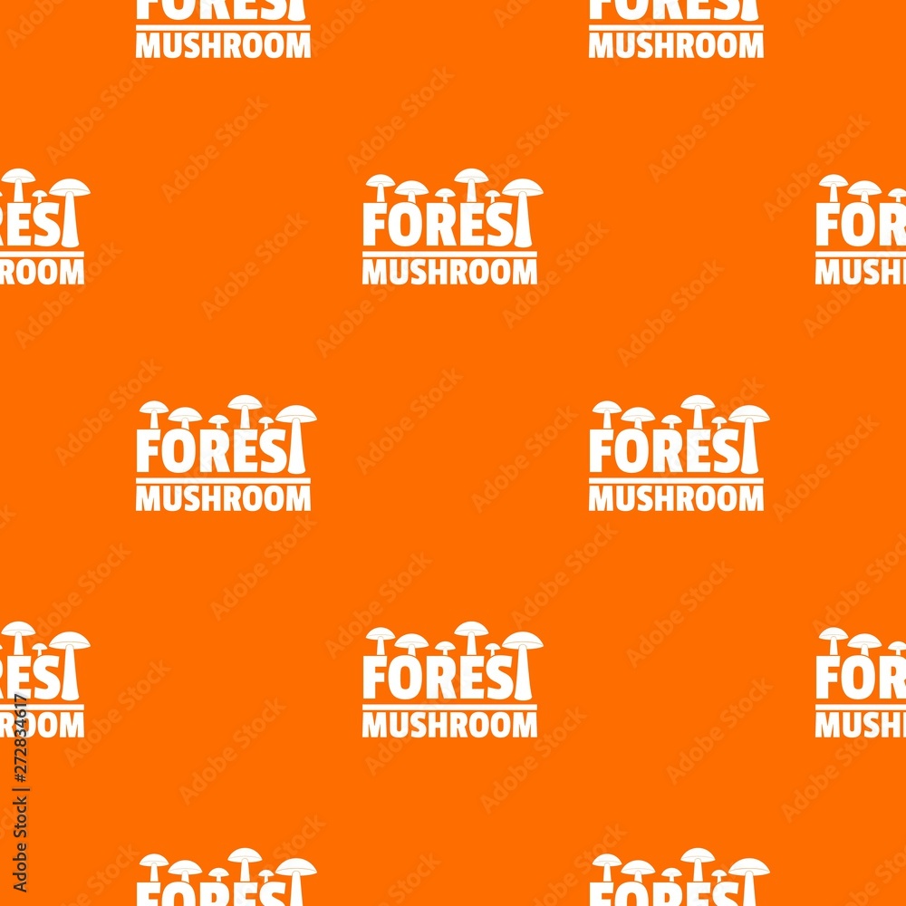 Poster mushroom pattern vector orange for any web design best