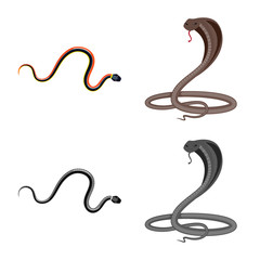 Vector illustration of mammal and danger symbol. Set of mammal and medicine stock symbol for web.