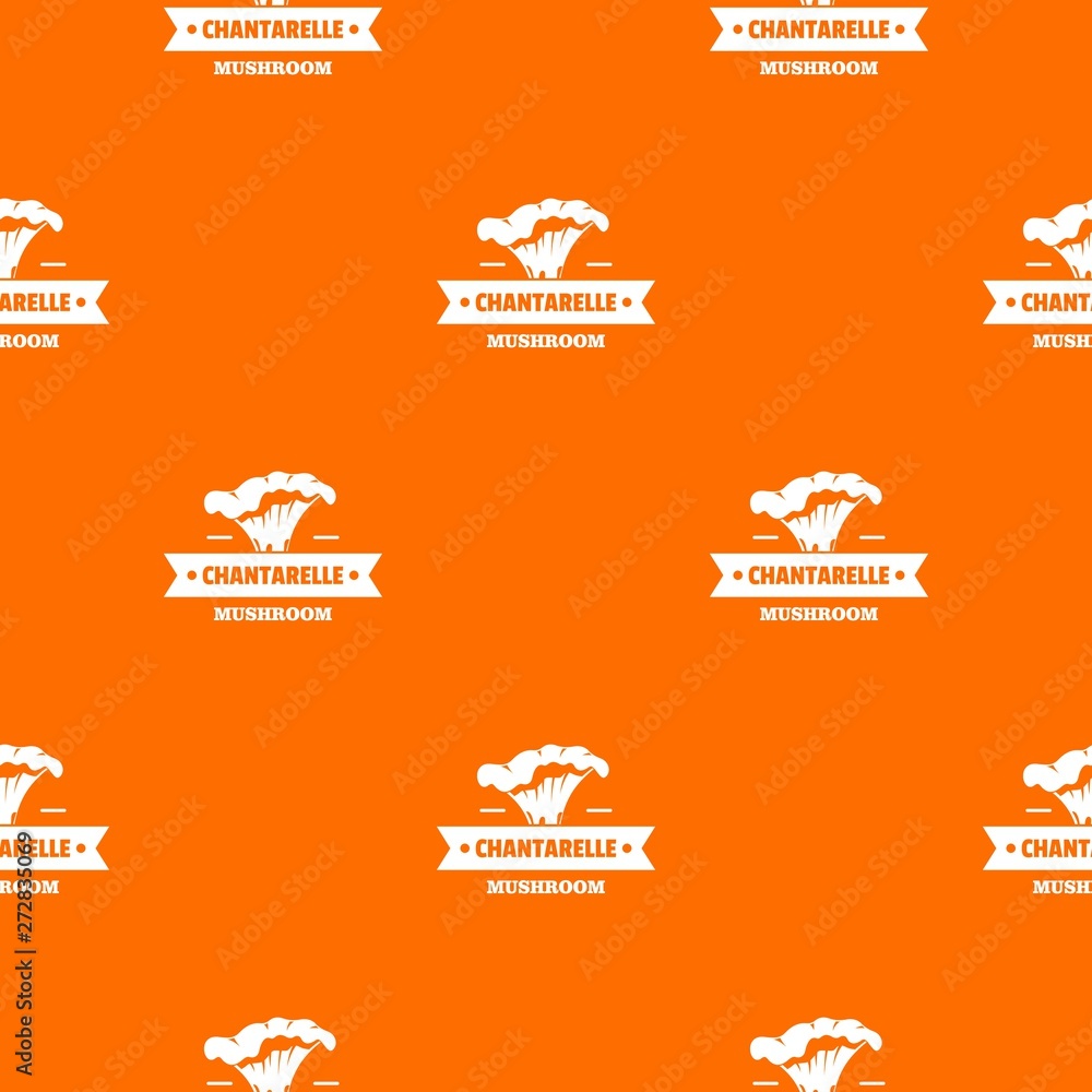 Poster mushroom chantarelle pattern vector orange for any web design best