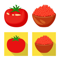 Vector design of taste and product logo. Set of taste and cooking stock symbol for web.