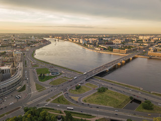 Alexander Nevsky Bridge / aerial view