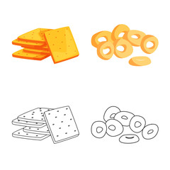 Isolated object of Oktoberfest and bar icon. Collection of Oktoberfest and cooking stock symbol for web.