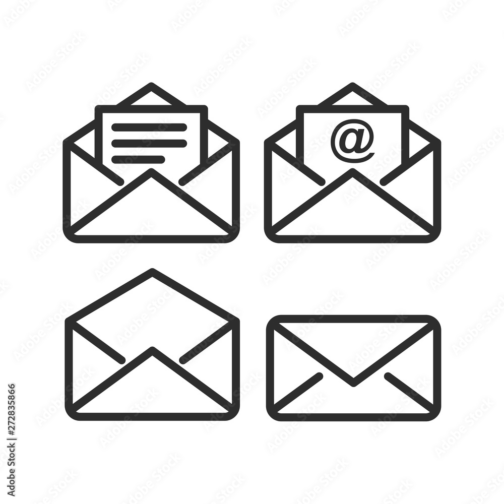 Leinwandbilder email icon set. envelope pack icons in modern design style for web site and mobile app vector illust