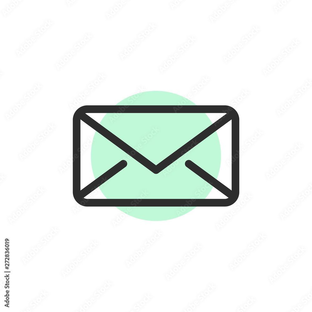 Aufkleber Email Icon. envelope icons in modern design style for web site and mobile app Vector Illustration. email logo design inspiration