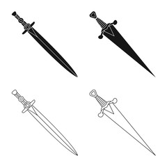 Isolated object of game  and armor  symbol. Collection of game  and blade  stock vector illustration.