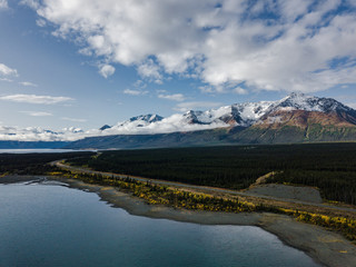 Beautiful Kluane Lake during autumn season, Yukon, Canada