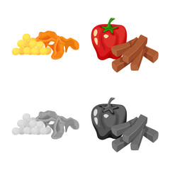 Isolated object of taste and seasonin icon. Collection of taste and organic   stock symbol for web.