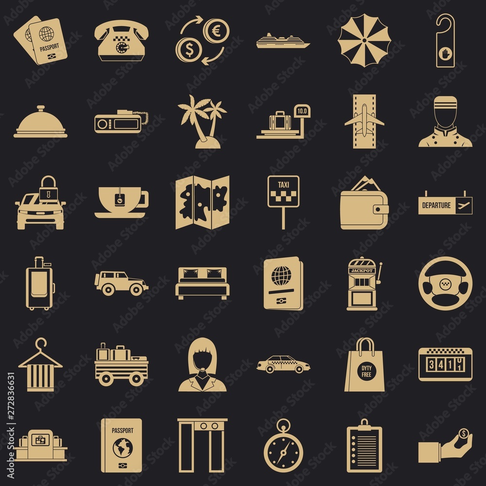 Poster profitable icons set. simple set of 36 profitable vector icons for web for any design