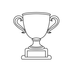 winner trophy line icon vector