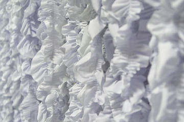 white fabric drapery, wall decoration