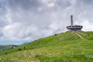 Buzludzha/Bulgaria. The Memorial House of the Bulgarian Communist Party sits on Buzludzha Peak 