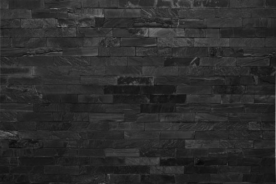Fototapeta dark grey black brick wall  texture background