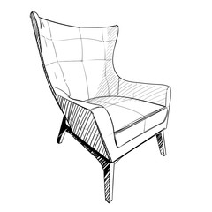 Modern interior. Hand drawing chair. - 272839258