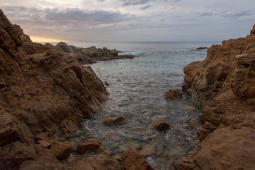 Fenals beach in Lloret de Mar at sunrise