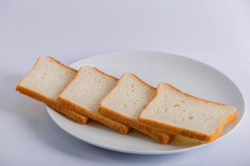 Fototapeta na wymiar breads in white plate 